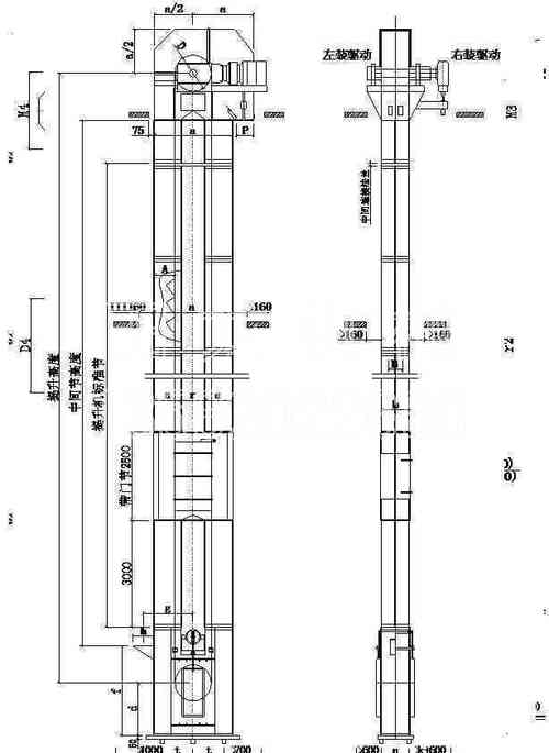 胶带头式提升机图纸